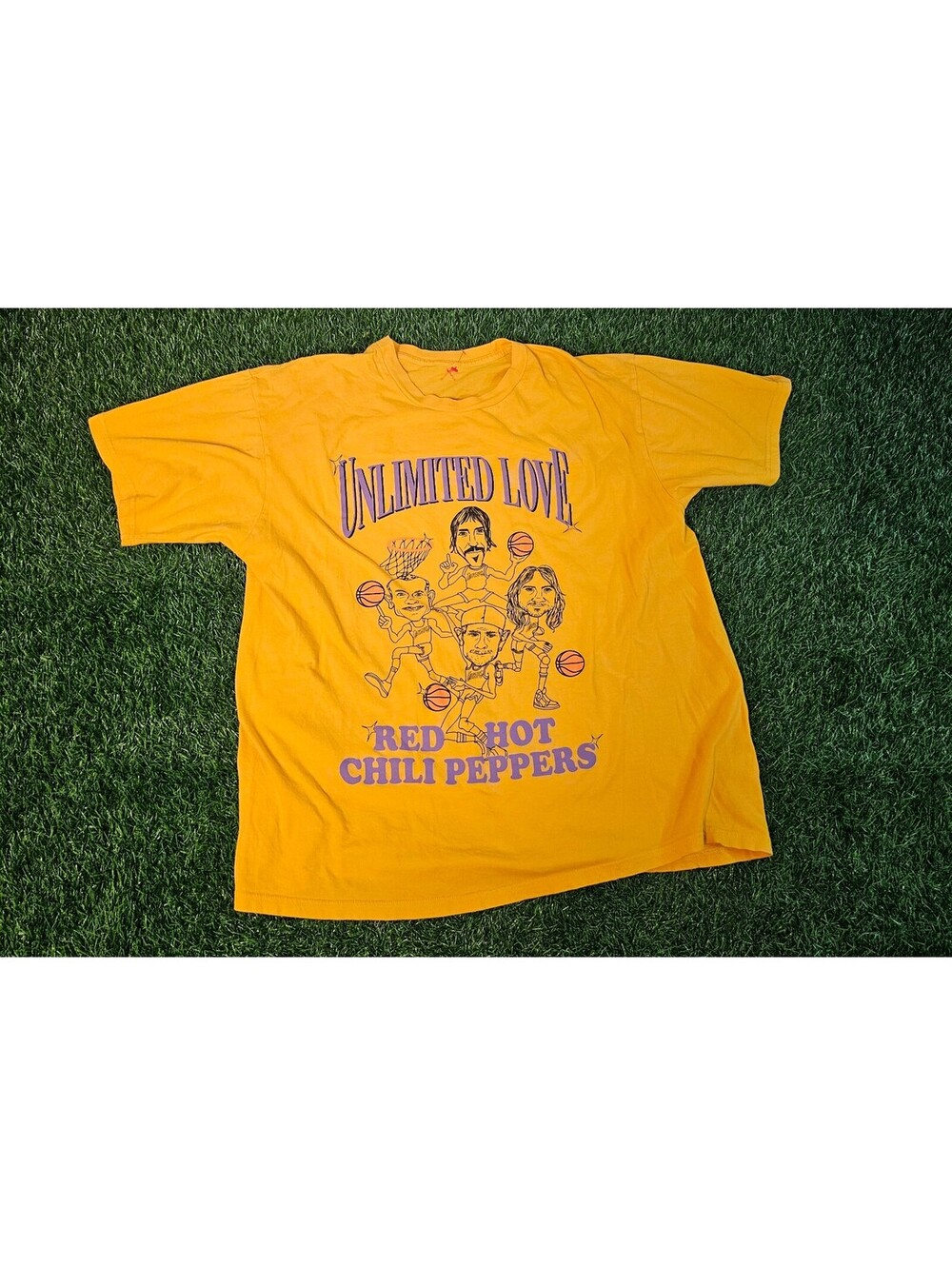 Unlimited Love Red Hot Chili Peppers Graphic T-Shirt Yellow Medium